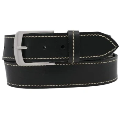 Abbildung von AnnaMatoni Ledergürtel Herren Gürtel aus Premium Vollrindleder 4cm breit Feinporig echt Leder (schwarz 790, TW105 120cm Gesamtlänge)