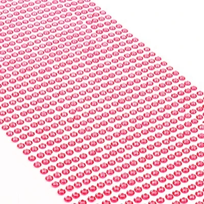 Abbildung von Movoja Strahlend Pinke Strasssteine runde Glitzersteine 1200 Stück 3 mm selbstklebend zum Verzieren und Basteln Schmucksteine aufkleben Steinchen Dekosteine Bastelsteine Pink