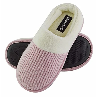 Abbildung von Slipper Snob Damen Pantoffeln mit Plüsch Fell Warm Hausschuhe für Winter Hüttenschuhe Memory Foam (42 EU, Rosa, numeric_42)