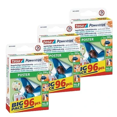 Abbildung von tesa Powerstrips POSTER Klebestreifen für max. 200,0 g 96 Stück