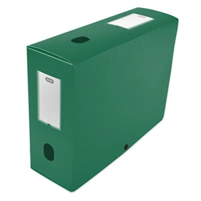 Abbildung von ELBA 400094576 Heftbox zu montieren Rücken 100 mm Polypropylen blickdicht 24 x 32 cm grün