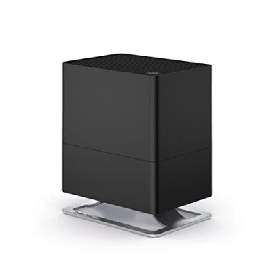 Abbildung von Stadler Form Luftbefeuchter Oskar little, energiesparender Raumbefeuchter für Räume bis 30 m², leiser Verdunster mit Abschalt Automatik, dimmbare LEDs, schwarz