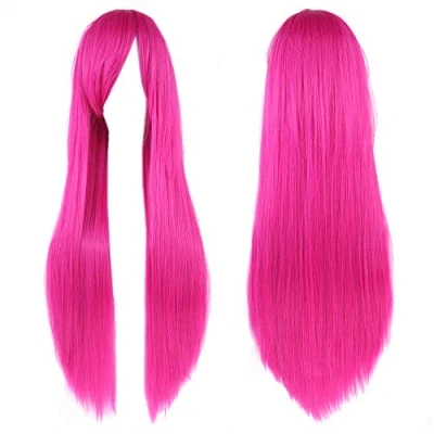 Abbildung von Fouriding 31&quot; Rose Red Women&#039;s Long Straight Cosplay Party Wigs Hairpieces Hair Cap Lolita Style Anime Wig