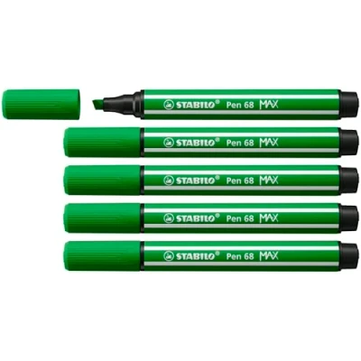 Abbildung von Premium Filzstift mit dicker Keilspitze STABILO Pen 68 MAX 5er Pack laubgrün