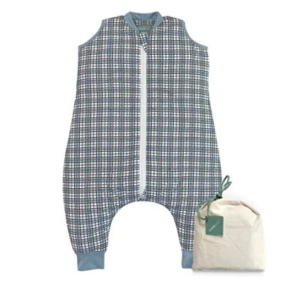 Abbildung von molis&amp;co Baby Schlafsack mit Füßen 2.5 TOG Ganzjahres Babyschlafsack Beinen 100% Baumwolle (Oeko TEX 100), Winterschlafsack Premium Qualität Merlot Check (70 cm)
