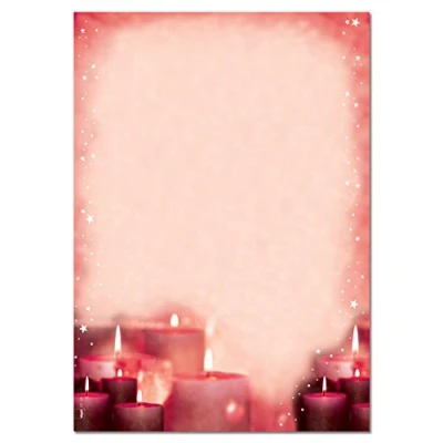 Abbildung von SIGEL DP138 Briefpapier Weihnachten mit roten Kerzen, DIN A4, 100 Blatt &quot;Red Candlelight&quot;, weihnachtliches Motiv, aus nachhaltigem Papier