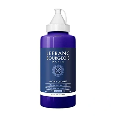 Abbildung von Lefranc Bourgeois 300459 Fine Acrylfarbe Ultramarinblau, 750ml Flasche, cremige auf Wasserbasis, schnell trocknend, lichtecht, wasserfest