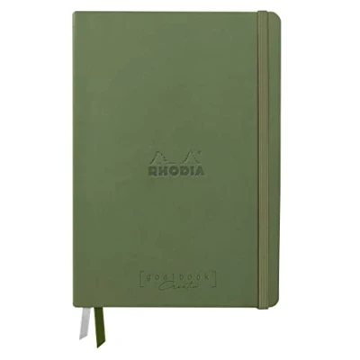 Abbildung von Clairefontaine Rhodia 194155C Rhodiarama, Goalbook Creation DIN A5 mit festem Umschlag, 50 Blatt Lavis technique weiß blanko 200g, Gummizugverschluss, 1 Stück, Rosenquarz