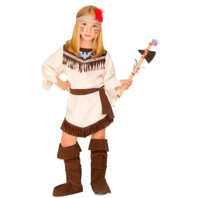 Abbildung von W WIDMANN MILANO Party Fashion Kinderkostüm Indianerin, Kleid, Gürtel, Stirnband, Überstiefel, Wilder Westen, Karneval, Mottoparty