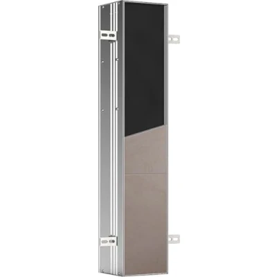 Abbildung von Emco ASIS Plus Unterputz Schrankmodul für die Klobürstengarnitur, Badezimmerschrank mit Toilettenpapierhalter, Hochschrank Push to Open Funktion und Anschlag rechts, 803 mm