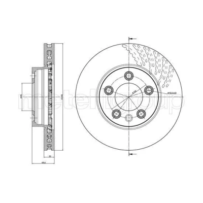 Abbildung von METELLI 23 0920C Bremsscheibe 330,0 32,0 5 85,0 Belüftet lackiert VOLKSWAGEN: Touareg II, I, PORSCHE: Cayenne