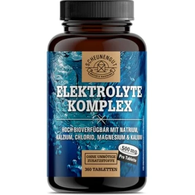Abbildung von Elektrolyte Komplex 360 Tabletten WICHTIG: ohne Zucker Magnesium, Calcium, Chlorid, Natrium &amp; Kalium 500mg electrolytes pro Tablette vegan DE Scheunengut