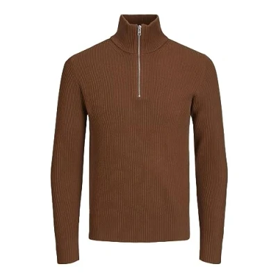 Abbildung von Jack &amp; Jones Jprccperfect HALF ZIP SN Strickpullover, Herren, Größe: Large, Cambridge brown