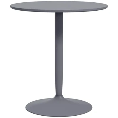 Abbildung von HOMCOM Esstisch, Runder Küchentisch, Moderner Esszimmertisch für 2 Personen, Bartisch mit Stahlbein, Rutschfester Fußauflage, kleine Räume, Wohnzimmer, Ø70 x 75 cm, Grau