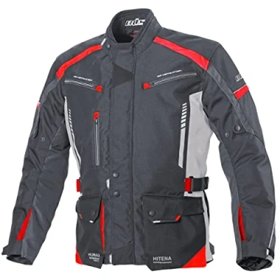 Abbildung von Büse Torino II Textiljacke Motorradjacke schwarz/hellgrau/rot Herren S