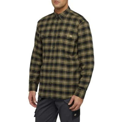 Abbildung von Dickies Mens Flex Flannel LS Relaxed Shirts, Sphagnum, S