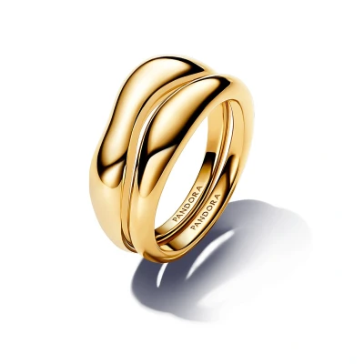 Abbildung von Pandora PACK 2 Ring, Damen, Größe: 56, Gold plated