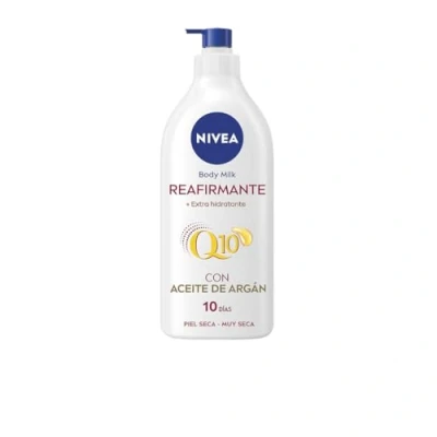 Abbildung von NIVEA Q10 Arganöl Body Milk Straffend + Extra Feuchtigkeitsspendend (400 ml), straffende Körperlotion für trockene Haut, pflegende Körpercreme