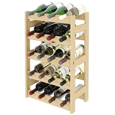 Abbildung von Lenmar, Weinregal aus Holz für Flaschen, Natur, RW 1, Wein, Flaschenregal, Kellerregal, Regale, Flaschenhalter (Natur, 1 20, 70 x 43 25, 5 liegen, 20 Flaschen)
