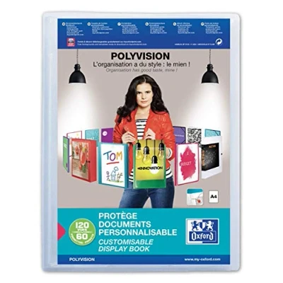 Abbildung von Oxford Sicht Buch A4, Polyvision, Präsentations Mappe mit 20 Hüllen, transparent, blau, 12 Stück