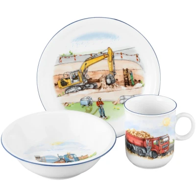Abbildung von Seltmann Weiden Kindergeschirr Set Compact Auf der Baustelle Kinder 3tlg., 1 Personen, Porzellan