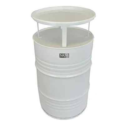 Abbildung von SRM Design Stehtisch Fassmöbel Tisch Partytisch Bistrotisch Weiß Ø57cm Höhe 108cm