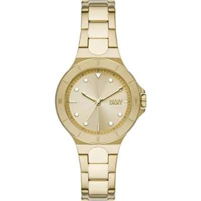 Abbildung von DKNY Analog Quarz Uhr goldcoloured, Damen, Größe: One Size, Gold coloured