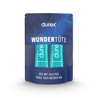 Abbildung von Durex Gleitgel Prickelnd Gleitmittel auf Wasserbasis für Sex mit prickelnden, kühlenden &amp; wärmenden Effekten Kondomgeeignet (2 x 50 ml)