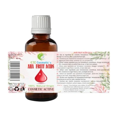 Abbildung von AHA FRUCHTSÄURE 30g Hautpeeling Verwendung als Inhaltsstoff in kosmetischen Formulierungen: Cremes, Lotionen, Gele, Masken, Toner, wässrige Seren, Haarpflege