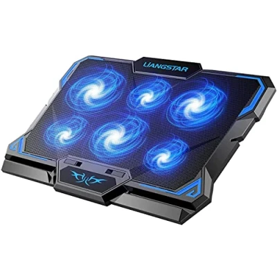 Abbildung von LIANGSTAR Laptop Kühler Kühlpads für 12 17 Zoll Notebook 6 Lüfter mit LEDs 2200 RPM Geräuscharme Kühlung 2 USB Ports 3 Höheneinstellungen Cooling Pad Cooler Ständer