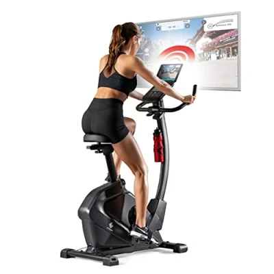 Abbildung von FitEngine Heimtrainer hochwertiges Aluminium Schwungrad 9kg Schwungmasse 24 Widerstandsstufen 28 Trainingsprogramme App kompatibel Kinomap verstellbarer Sportsattel bis 120kg belastbar