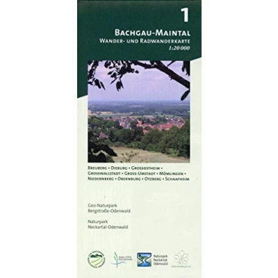 Abbildung von Blatt 1, Bachgau Maintal: Wander und Radwanderkarte 1:20.000. Mit Breuberg, Dieburg, Großostheim, Großwallstadt, Groß Umstadt, Mömlingen, ... Naturpark Neckartal Odenwald)