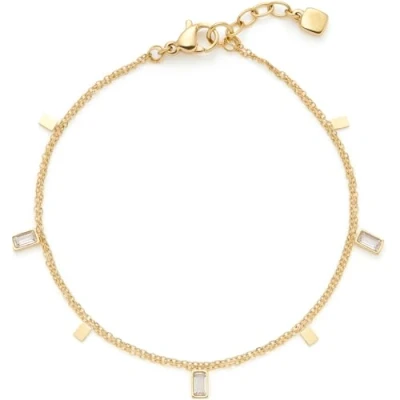 Abbildung von JEWELS BY LEONARDO Armband Ciao Liora, Arm Schmuck aus goldfarbenem Edelstahl, rechteckige Plättchen und klare Baguette Glassteine, 18 20 cm Länge, Damen, 024457