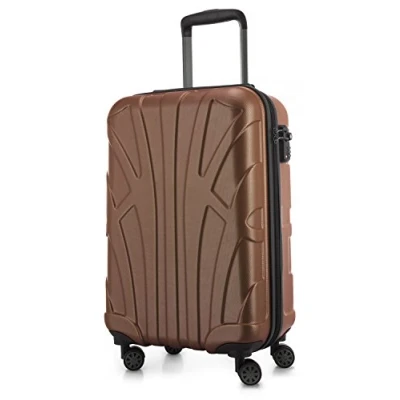 Abbildung von suitline Handgepäck Hartschalen Koffer Trolley Rollkoffer Reisekoffer, TSA, 55 cm, ca. 34 Liter, 100% ABS Matt, Cappuccino Braun