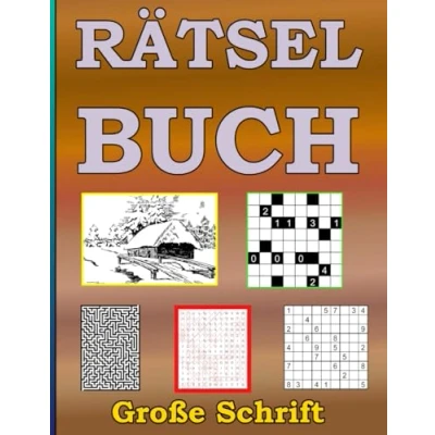 Abbildung von Rätselbuch Erwachsene Senioren: Suchbilder, Labyrinthe, Wortsuchrätsel, Sudoku und Akari in großer Schrift