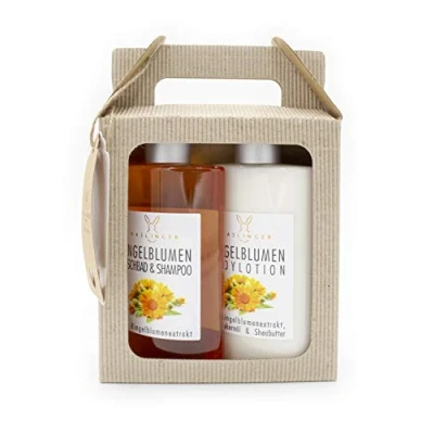 Abbildung von Ringelblumen Duschbad &amp; Shampoo und Bodylotion im Geschenk Karton, je 200ml