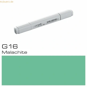 Abbildung von COPIC Classic Marker Typ G 16, Malachite, professioneller Layoutmarker, mit einer breiten und feinen Spitze
