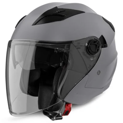 Abbildung von VINZ Calobra Jethelm mit Sonnenblende und Visier Roller Helm Motorradhelm ECE 22.06 Zertifiziert in Gr. XS XXL Matt Titanium