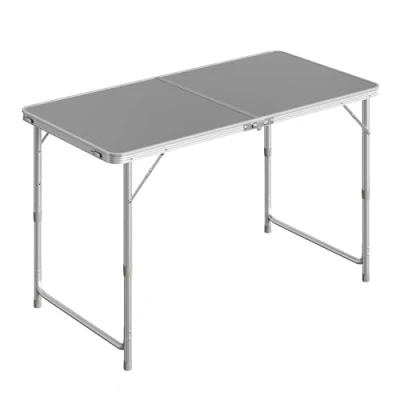 Abbildung von WOLTU Campingtisch Klapptisch Gartentisch Arbeitstisch Balkontisch höhenverstellbar Aluminium MDF Grau CPT8122gr
