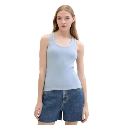 Abbildung von TOM Tailor Denim MIT Struktur Top, Damen, Größe: Large, Dusty cornflower