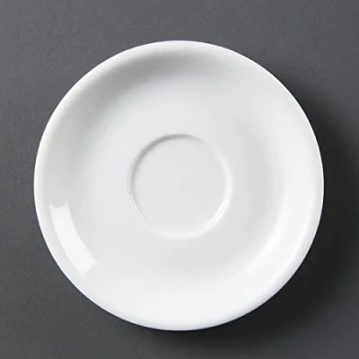 Abbildung von Olympia 12 x KBJ Porzellan Cappuccino Untertassen Teller Cafeteria Buffet, Weiß