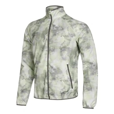 Abbildung von odlo Herren Laufjacke ESSENTIAL PRINT, concrete grey lime green, XXL