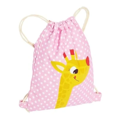 Abbildung von Draeger Rucksack für Kinder, Giraffe, Stofftasche, 100% Baumwolle, ideal zum Aufbewahren von Spielzeug oder Snacks