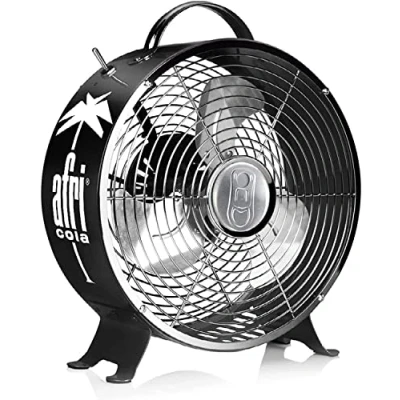 Abbildung von CUBES Afri Cola Ventilator I Retro Design Tischventilator 26cm Durchmesser für Homeoffice, Schreibtisch, Balkon