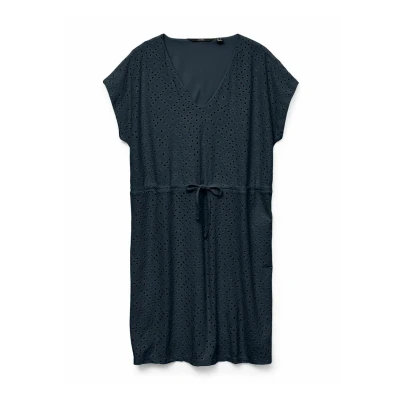 Abbildung von Vero Moda Kurzarm MIT Vausschnitt UND Lochmuster Freizeitkleid, Damen, Größe: XS, Navy