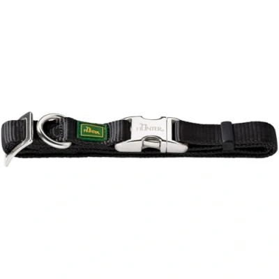 Abbildung von HUNTER Vario Basic Alu Strong Halsung, Hundehalsband, Nylon, Aluminium Steckverschluss, Schwarz, XL