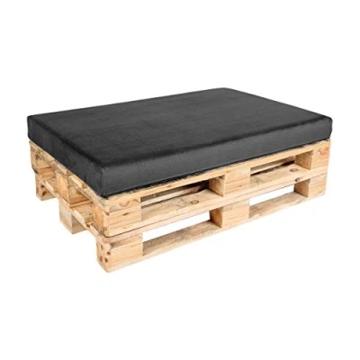 Abbildung von TexDeko BEZUG EASY CLEAN für Palettenkissen (ohne Schaumstoff/Füllung) Replacement Palettenpolster In &amp; Outdoor (Sitzkissen 120x80x12cm Anthrazit)
