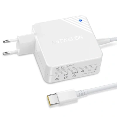 Abbildung von ANTWELON 65W USB C Netzteil Laptop Ladekabel für Lenovo Thinkpad Yoga, Asus, MacBook Pro, Dell Latitude Inspiron,HP Spectre, Acer Chromebook Matebook Wallplug 20V 3,25A TYPEC Ladegerät