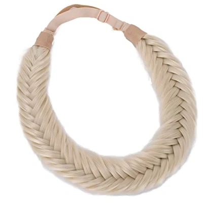 Abbildung von CAISHA Fischgrätenzopf Zopf Haarteil Haarband Stirnband Haarschmuck Geflochten Platinblond HZ304