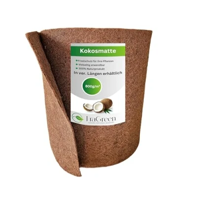 Abbildung von EraGreen Kokosmatte 800g/m² 0,5m x Winterschutz Pflanzen Kälteschutz Fros, (Kokosmatte 0,5m, einseitig mit Naturlatex)